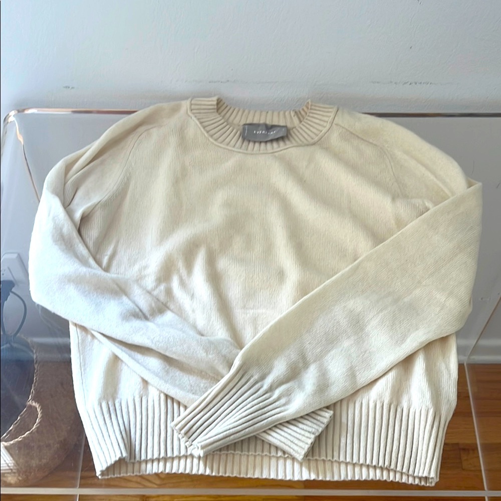 Everlane Cream Cashmere Crewneck Sweater